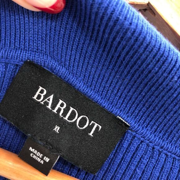 ‎Bardot Collar Knit Dress in Cobalt - Picture 9 of 12